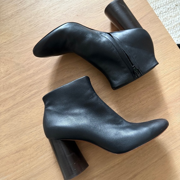 Celine Black Leather Booties sz 37 - Picture 1 of 10